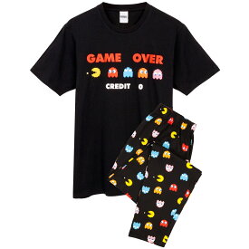 (パックマン) Pac-Man オフィシャル商品 メンズ Game Over パジャマ 半袖 上下セット 【海外通販】