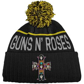 (ガンズ・アンド・ローゼズ) Guns N Roses オフィシャル商品 ユニセックス Cross ニット帽 ポンポン付き ビーニー キャップ 【海外通販】