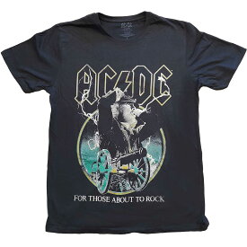 (エーシー・ディーシー) AC/DC オフィシャル商品 ユニセックス For Those About To Rock Tシャツ アウトライン 半袖 トップス 【海外通販】
