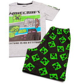 (マインクラフト) Minecraft オフィシャル商品 キッズ・子供 ボーイズ パジャマ 半袖 半ズボン 上下セット 【海外通販】