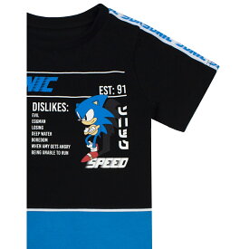 (ソニック・ザ・ヘッジホッグ) Sonic The Hedgehog オフィシャル商品 キッズ・子供 ボーイズ Gaming Statistics Tシャツ 半袖 トップス カットソー 【海外通販】