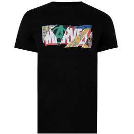 (マーベル) Marvel オフィシャル商品 メンズ スクラップブック ロゴ 半袖 Tシャツ トップス 【海外通販】