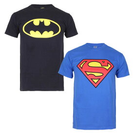 (DCコミックス) DC Comics オフィシャル商品 メンズ Hero Tシャツ ロゴ コットン 半袖 トップス セット (2枚組) 【海外通販】