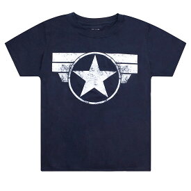 (キャプテン・アメリカ) Captain America オフィシャル商品 キッズ・子供用 ロゴ 半袖 Tシャツ トップス 男の子 【海外通販】