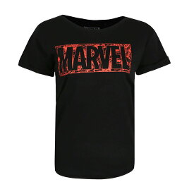 (マーベル) Marvel オフィシャル商品 レディース Comic Tシャツ コットン ロゴ 半袖 トップス 【海外通販】