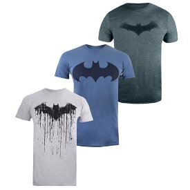 (バットマン) Batman オフィシャル商品 メンズ ロゴ Tシャツ 半袖 トップス セット (3枚組) 【海外通販】