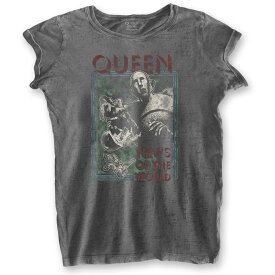 (クイーン) Queen オフィシャル商品 レディース News Of The World Burnout Tシャツ 半袖 トップス 【海外通販】