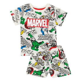 (マーベル) Marvel オフィシャル商品 キッズ・子供 ボーイズ パジャマ スーパーヒーロー 半袖 半ズボン 上下セット 【海外通販】