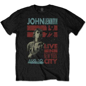 (ジョン・レノン) John Lennon オフィシャル商品 ユニセックス Live In NYC Tシャツ 半袖 トップス 【海外通販】