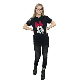 (ディズニー) Disney オフィシャル商品 レディース ミッキーマウス Distressed Tシャツ コットン ボーイフレンド 半袖 トップス 【海外通販】