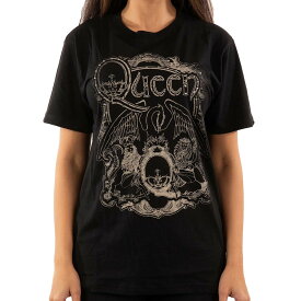 (クイーン) Queen オフィシャル商品 ユニセックス Ornate Crest Embellished Tシャツ 半袖 トップス 【海外通販】
