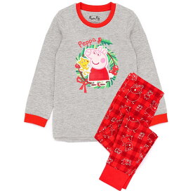 (ペッパピッグ) Peppa Pig オフィシャル商品 キッズ・子供 ガールズ クリスマス パジャマ 長袖 上下セット 【海外通販】