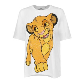 (ライオン・キング) The Lion King オフィシャル商品 レディース Happy Simba Tシャツ ルースフィット 半袖 トップス 【海外通販】