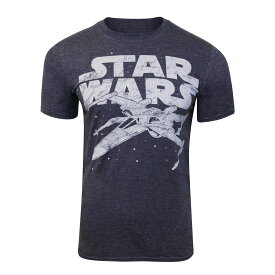 (スター・ウォーズ) Star Wars オフィシャル商品 メンズ X-Wing Tシャツ ヘザー ロゴ 半袖 トップス 【海外通販】