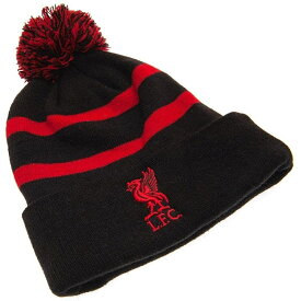 リバプール・フットボールクラブ Liverpool FC オフィシャル商品 ユニセックス ビーニー ニット帽 ポンポン付き ストライプ 帽子 【海外通販】