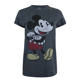 (ディズニー) Disney オフィシャル商品 レディース ミッキーマウス Tシャツ ビンテージ風 半袖 トップス 【海外通販】