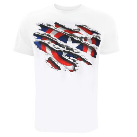 (キャプテン・アメリカ) Captain America オフィシャル商品 メンズ Torn Tシャツ 半袖 トップス 【海外通販】