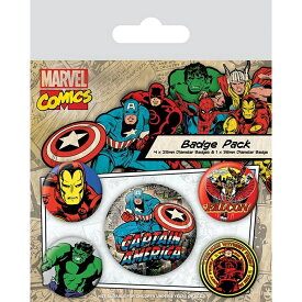 (マーベル) Marvel オフィシャル商品 キャプテンアメリカ バッジセット 缶バッジ (5個セット) 【海外通販】