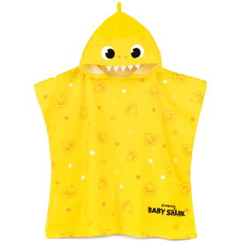 (ベイビーシャーク) Baby Shark オフィシャル商品 キッズ・子供 リピート柄 フード付き タオル ポンチョ 【海外通販】