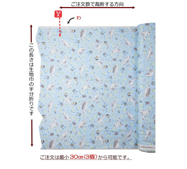 楽天市場】生地 シナモン 108cm巾 コットンオックス≪CINNAMOROLL 