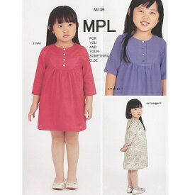 【子供服型紙】Mパターン[ヨークチュニック　ブラウス]【型紙】【生地】