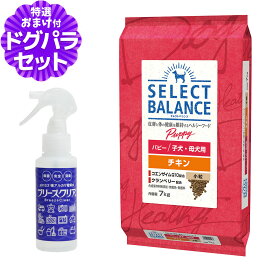セレクトバランス パピー チキン 小粒 7kg+ph13.2強アルカリ電解水100ml 犬 ドッグフード 子犬 母犬ドライ 仔犬 授乳期 生後1才未満 妊娠 ミルクプロテイン 発育サポート品 ドック 小型犬 中型犬