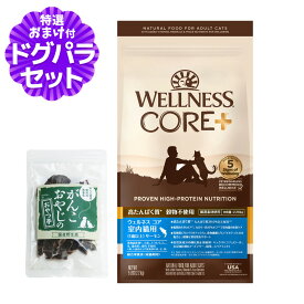【リニューアル変更済】ウェルネス コア 高たんぱく質・穀物不使用 室内猫用 (1歳以上) サーモン2.26kg ＋国産鹿肉ジャーキー(お試しサイズ)