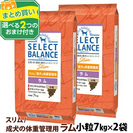 【順次、成分・給与量変更】セレクトバランス スリム ラム 小粒 7kg×2個＋選べるおまけ付き 成犬 体重管理用1才以上 羊 米 低脂肪 避妊 去勢後 犬 ドッグ フード ドライ ヘルシー品 肥満犬 腸内環境 アレルギー