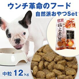 ＼間もなく終了★P2倍＋特典クーポン／犬 フード & おやつ セット★獣医師推奨★体重管理 ダイエット★ウンチ革命のフード★グリーンフィッシュ 犬 中粒12kg+チップストーリー 魚 EPA DHA 賢く 認知機能維持 無添加 ドライフード えさ 餌 エサ えさ 成犬 中型犬 大型犬