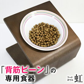＼本日★特典クーポン配布中／◆ペットのプロ推奨◆犬 猫 食器 フードボウル 「虹」 斜め 陶器 ★ おしゃれ 食事台 高さ調節 すべらない 食べやすい こぼれない 洗いやすい 無地 白 ペット 子犬 ご飯 ごはん 食事 餌入 餌 エサ えさ 皿 水飲み 老犬