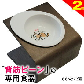 ＼間もなく終了★P2倍＋特典クーポン／【獣医師推奨】犬 猫 ペット 食器 フードボウル 「ぐぐっとノビ猫」 餌入れ 斜め 陶器 おしゃれ 食器台 食事台 高さ 調節 すべらない 食べやすい こぼれない 洗いやすい 子犬 ご飯 ごはん 食事 餌入 餌 エサ えさ 皿 水飲み 老犬