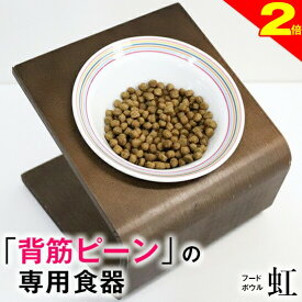 ＼間もなく終了★P2倍＋特典クーポン／◆ペットのプロ推奨◆犬 猫 食器 フードボウル 「虹」 斜め 陶器 ★ おしゃれ 食事台 高さ調節 すべらない 食べやすい こぼれない 洗いやすい 無地 白 ペット 子犬 ご飯 ごはん 食事 餌入 餌 エサ えさ 皿 水飲み 老犬