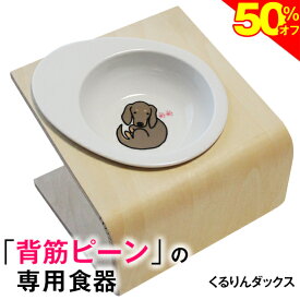＼SS★50%オフ＋まもなく終了★P6倍／【獣医師推奨】犬 猫 ペット 食器 フードボウル 「くるりん ダックス」 餌入れ 斜め 陶器 おしゃれ 食器台 食事台 高さ すべらない 食べやすい こぼれない 洗いやすい 子犬 ご飯 ごはん 食事 餌入 餌 エサ えさ 皿 水飲み 老犬