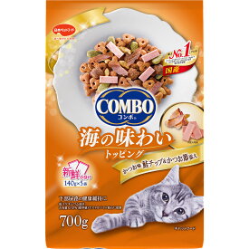 コンボ 猫 かつお味・鮭チップ・かつお節添え 700g (140g×5袋) キャットフード ドライフード 国産 総合栄養食 日本ペットフード