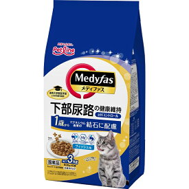 メディファス猫 1歳から フィッシュ味 3kg (500g×6袋) ペットライン 国産 無着色 キャットフード ドライ