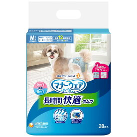 マナーウェア 長時間 男の子、女の子共用 m サイズ 犬用 おむつ オムツ 小～中型犬用 28枚 おしっこ ペット用品 ユニチャーム