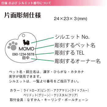犬・猫のラインストーン入り迷子札