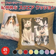 クッション 写真入り 紀州帆布 名入れ オリジナル オーダーメイド 日本製 うちの子 犬 猫 ペット 子供 赤…