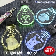 写真入り キーホルダー LED オリジナル 名入れ 光る ライト 電球型 アクキー チャーム ミニライト 子供 …