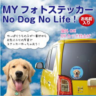 写真 ステッカー MYフォト ＜サークル ステッカー （直径125mm）＞ オリジナル No Dog No Life お名前入…