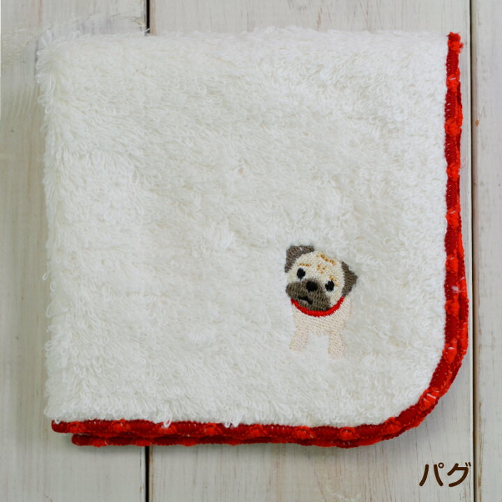 楽天市場】犬刺繍のふわふわ無撚糸ハンドタオル トイプードル 柴犬 