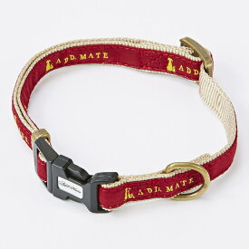 Add.Mate アドメイト シンボルカラー SS ボルドー　超小型犬用 ミニ犬用 ヴィンテージ風 首輪 ワンタッチバックル式