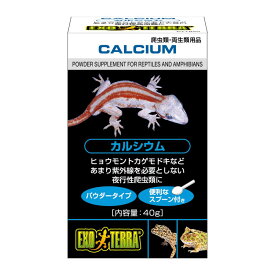 GEX EXOTERRA カルシウム 40g PT1850 夜行性爬虫類 ヒョウモントカゲモドキ パウダータイプ