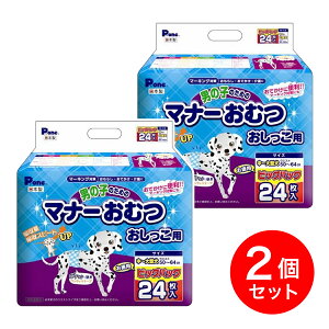 【在庫有・即納】【まとめ買い】P.one 第一衛材 男の子のためのマナーおむつ おしっこ用 ビッグパック 中〜大型犬 24枚入×2個 PMO-709 犬 おむつ おもらし