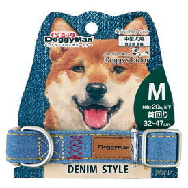 ドギーマン Doggys Tailor ドッグカラー M デニムスタイル ブルー 中型犬用 首輪 くびわ お散歩 お出かけ いぬ