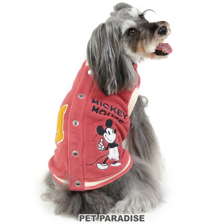 楽天市場 00円以上でプレゼント対象商品 犬の服 犬 フリース ディズニー ミッキーマウス スタジャン 小型犬 軽ふわ 軽い ふわふわ ジャンパー アウター 暖かい 着せやすい 防寒 おしゃれ かわいい ペットウェア ドッグウェア ペットパラダイス