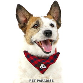 犬 首輪 おしゃれ ディズニー ミッキーマウス プルート 超小型犬 小型犬 | 赤 チェック ペット用品 かわいい 散歩柄