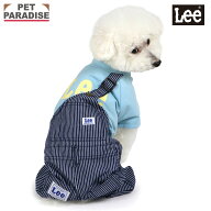 【最大2000円OFFクーポン】Lee 犬 服 春 ヒッコリー ワンショルダー パンツ つなぎ 小型犬 | ロンパース …