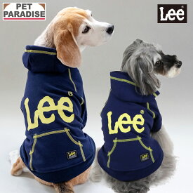 【880円OFF】Lee 犬 服 春 ステッチ パーカー 小型犬 中型犬 大型犬 | ネイビー ブランド カジュアル おしゃれ かわいい 春物衣料 ユニセックス 男の子 女の子 lee リー ペットパラダイス公式