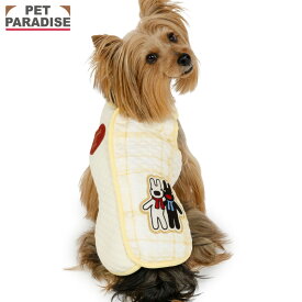 【880円OFF】ペットパラダイス公式 リサとガスパール 犬 服 春 チェック キルティング ベスト 背中開き 着せやすい 小型犬 | イエロー 袖なし ブランド カジュアル おしゃれ かわいい 春服 春物衣料